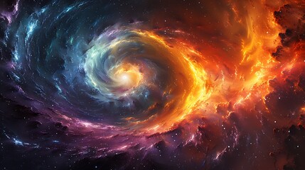 Cosmic spiral waves - explosion of multicolor vortex energy.