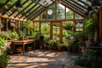 Obraz premium Garden house architecture greenhouse.