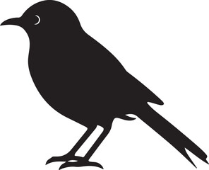 Cuckoo Silhouette Vector Illustration White Background