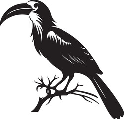 Hornbill Silhouette Vector Illustration White Background © marbledesign
