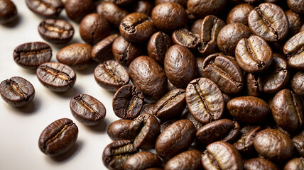 Fototapeta premium coffee beans isolated on white background