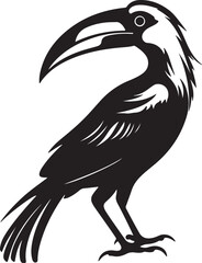 Hornbill Silhouette Vector Illustration White Background