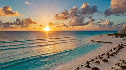 Obraz premium Default_Sunrise_over_beach_in_Cancun