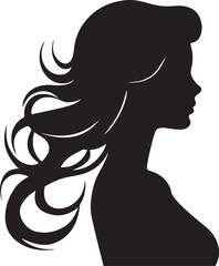 Beautiful Women Silhouette Vector Illustration White Background