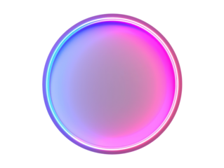 Circular neon gradient background with vibrant pink and purple colors, perfect for modern designs and digital art projects, isolated white background