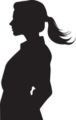 Business Lady Silhouette Vector Illustration White Background