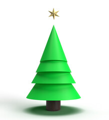 Tree pine green star yellow orange color golden object icon symbol sign mery christmas xmas happy new year gift december novembe nonth january season decoration winter 2025 2026 year gift event party 