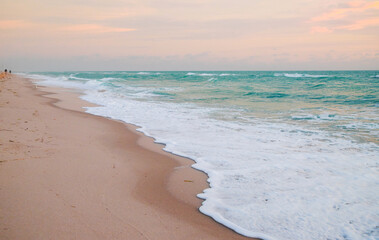 Idyllic beach scene of Miami beach