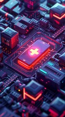 Fototapeta premium Virtual hospital, telemedicine, medical online, telehealth, healthcare and modern technology concept and medical background