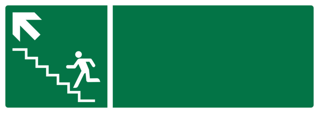 iso emergency and first aid safety signs evacuation route your custom message here landscape size 1/2 a4,a3,a2,a1