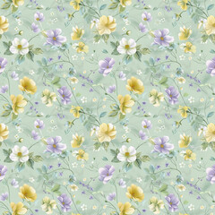 Floral variety color, form natural, seamless fabric pattern.