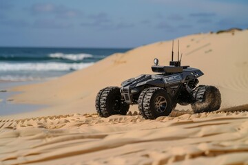 Off-Road Vehicle on Sandy Beach