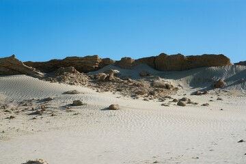 Big rocks in Giant sand dunes