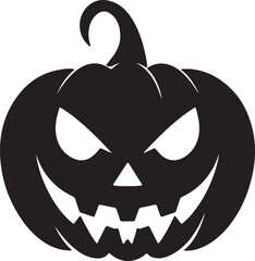 Halloween Pumpkin Silhouette Vector Illustration White Background