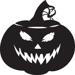 Halloween Pumpkin Silhouette Vector Illustration White Background
