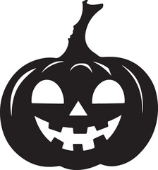 Halloween Pumpkin Silhouette Vector Illustration White Background