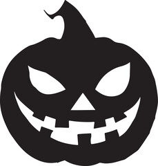 Halloween Pumpkin Silhouette Vector Illustration White Background