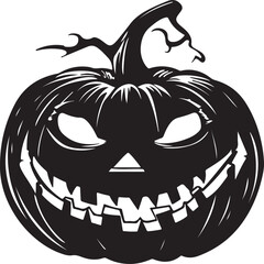Halloween Pumpkin Silhouette Vector Illustration White Background