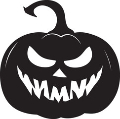 Halloween Pumpkin Silhouette Vector Illustration White Background