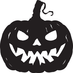 Halloween Pumpkin Silhouette Vector Illustration White Background