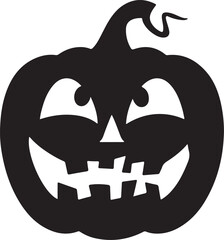 Halloween Pumpkin Silhouette Vector Illustration White Background