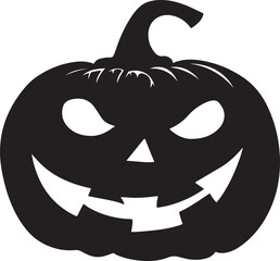 Halloween Pumpkin Silhouette Vector Illustration White Background