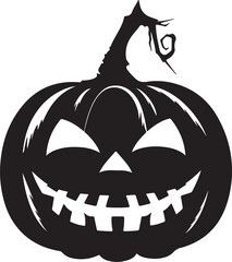 Halloween Pumpkin Silhouette Vector Illustration White Background