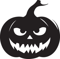 Halloween Pumpkin Silhouette Vector Illustration White Background