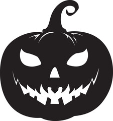 Halloween Pumpkin Silhouette Vector Illustration White Background