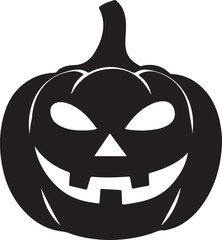 Halloween Pumpkin Silhouette Vector Illustration White Background