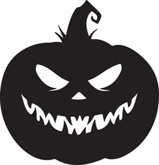 Halloween Pumpkin Silhouette Vector Illustration White Background