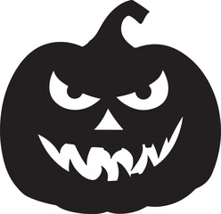 Halloween Pumpkin Silhouette Vector Illustration White Background