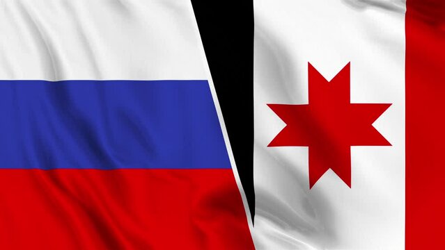 Russia and Udmurtia Flag Loop