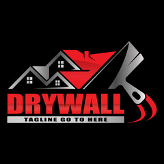 Modern drywall logo template