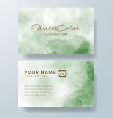 Beautiful business card template with watercolor