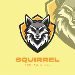 logo angry head squirrel vect...