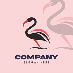 Fototapeta premium logo design vector flamingo s...