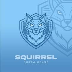 Obraz premium logo head squirrel vector des...