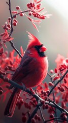 Cardinal bird award winning photography, abstract, commercial ads photo, advertising, stunning
