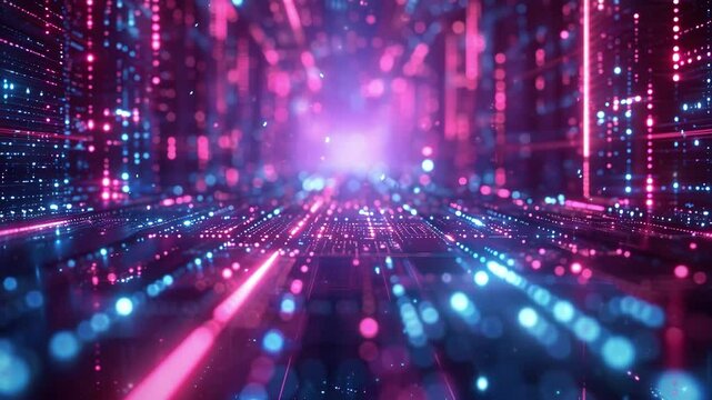 Technology Motherboard Circuit Computer Processor Background Abstract LED neon Colored