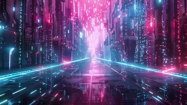 Technology Motherboard Circuit Computer Processor Background Abstract LED neon Colored