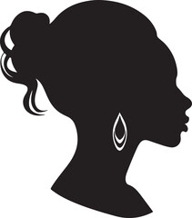 Female Head Silhouette Vector Illustration White Background