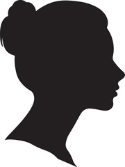 Female Head Silhouette Vector Illustration White Background