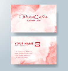 Beautiful business card template with watercolor