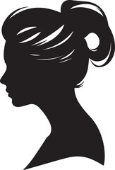 Female Head Silhouette Vector Illustration White Background