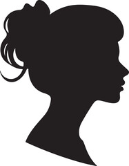 Female Head Silhouette Vector Illustration White Background