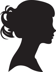 Female Head Silhouette Vector Illustration White Background