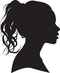 Female Head Silhouette Vector Illustration White Background