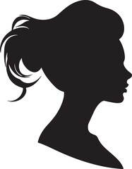 Female Head Silhouette Vector Illustration White Background