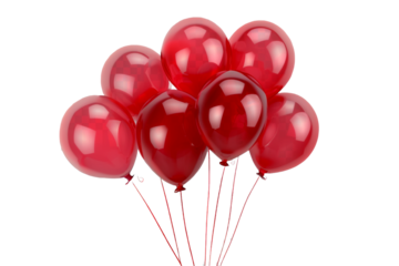 red balloons isolated on transparent background